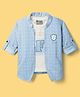 Dapper Dudes Full Sleeves Abstract Printed Jacket With Tee Set - Sky Blue