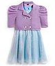 Hola Bonita Knit Half Sleeves Party Wear Pleated Shimmer Dress With Jacket - Lilac