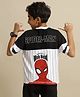 Kidsville Cotton Knit Marvel Featuring Half Sleeves Spider Man Back Printed Tee - White & Black