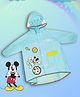 Yellow Bee Disney Full Sleeves Mickey Mouse Printed Hooded Raincoat - Light Blue
