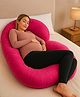 Sleepsia Pregnancy Pillow | C-Shape, Maternity Pillows for Pregnancy Sleeping, Pregnancy Pillow for Women, Maternity Pillow with Ergonomic Design, Washable Cotton (Pink)