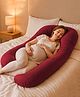 Sleepsia Pregnancy Pillow | U-Shape, Maternity Pillows for Pregnancy Sleeping, Pregnancy Pillow for Women, Maternity Pillow with Ergonomic Design, Washable Cotton (Maroon)