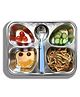 CutTales Pack Of 1 Stainless Steel Butterfly 4 Compartment Snack Dinner Plates For Kids | BPA Free, NonToxic And Dishwasher Safe Plate