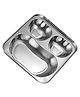 CutTales Pack of 1 Stainless Steel Apple-Shaped 3-Section Compartment Plate, Food Grade & Child Safe