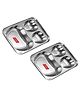 CutTales Pack of 2 Stainless Steel Apple-Shaped 3-Section Compartment Plate, Food Grade & Child Safe