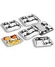 CutTales Pack of 6 Stainless Steel Apple-Shaped 3-Section Compartment Plate, Food Grade & Child Safe