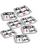 CutTales Pack of 7 Stainless Steel Apple-Shaped 3-Section Compartment Plate, Food Grade & Child Safe