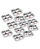 CutTales Pack of 12 Stainless Steel Apple-Shaped 3-Section Compartment Plate, Food Grade & Child Safe