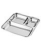 CutTales Set Of 1 Stainless Steel Paw Bhaji 3 Compartment Plates For Kids | Ideal For Dinner, Snack, Other Home Foods | Non-Toxic And Dishwasher Safe Plates