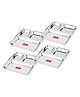 CutTales 4 Plate Stainless Steel Paw Bhaji 3 Compartment Plates Set For Kids | Ideal For Dinner, Snack , Other Home Foods | Non Toxic And Dishwasher Safe Plates