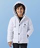Pine Kids Woven Full Sleeves Solid Color Hooded Padded Jacket - White