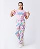 Taatoom Cotton Jersey Knit Half Sleeves Hearts & Inspire Text Printed Night Suit Set - Pink