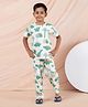 Taatoom Cotton Jersey Knit Half Sleeves Baby Dinosaur Printed Coordinating Night Suit Set - Multi Colour