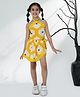AJ Dezines Cotton Woven Sleeveless Floral Printed Top & Coordinating Skort Set - Yellow