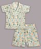 AJ Dezines Cotton Woven Half Sleeves Abstract Printed Coordinating Shirt & Shorts Set - Green
