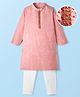 EARTHY TOUCH Woven Full Sleeves Kurta Pajama Set with Embroidery - Pink