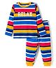 Pine Kids Cotton Knit Full Sleeves Co-ord Night Suit with Text Print - Multicolor
