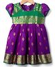 Bhartiya Paridhan Silk Woven Puffed Sleeves Ethnic with Dress Foil Print - Purple