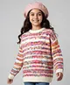 Pine Kids Knit Full Drop Shoulder Sleeves Pullover Sweater with Stripe Design - Multicolor