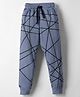 Evimo Single Jersey Knit Full Length Printed Lounge Pant - Blue