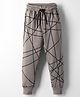 Evimo Single Jersey Knit Full Length Printed Lounge Pant - Tan