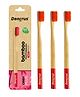 DENCRUS Orby Plus Bamboo Toothbrush - Red | Pack of 3