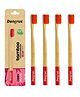 DENCRUS Orby Plus Bamboo Toothbrush - Red | Pack of 4