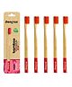 DENCRUS Orby Plus Bamboo Toothbrush - Red | Pack of 5