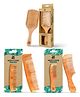 IMECO Dual Tooth Neem Comb & Wide Tooth Neem Comb & Bamboo Paddle Hair Brush - Combo Pack