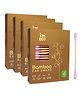 IMECO Bamboo Ear Swabs - 100 Soft Double-Tip Buds | Pack of 4