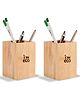 IMECO Bamboo Pen Stand For Desk Organizer - Pack of 2