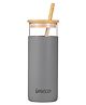 IMECO ECO-SIPPER Borosilicate Glass Tumbler with Bamboo Lid & Straw  - 450ml | Grey