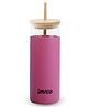 IMECO ECO-SIPPER Borosilicate Glass Tumbler with Bamboo Lid & Straw  - 450ml | Pink