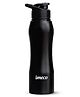 IMECO Eco-curve Stainless Steel Bottle With Sipper Cap - 1 Litre | Black | Pack of 1