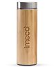 IMECO ECO-POUR Flat Head Bamboo Bottle with Stainless Steel Lid - 450 ml | Pack of 1
