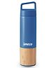 IMECO ECO-EDGE Insulated Bamboo Thermos Flask - 600 ml |  Deep Blue