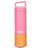 IMECO ECO-EDGE Insulated Bamboo Thermos Flask - 600 ml | Pink