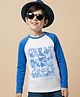 Arias Cotton Knit Full Raglan Sleeves T-Shirt with Text Print - White