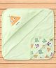 Doreme Interlock Knit Hooded Towel and Wrapper With Dog Print L 81x B 81 cm - Light Green