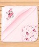Doreme Interlock Knit Hooded Towel and Wrapper With Dog Print L 81 x B 81 cm - Light Pink