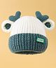 Babyoye Woollen Cap with Ear Applique Dark Green - 10.5 Diameter