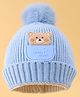 Babyoye Woollen Cap with Animal Patch Light Blue - 11 Diameter
