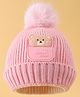 Babyoye Woollen Cap with Animal Patch Pink - 11 Diameter