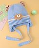 Babyoye Woollen Cap with Animal Applique Blue - 10.5 cm Diameter