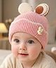 Babyoye Woollen Cap with Animal Applique Pink - 12.5 Diameter