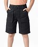 Arias Cotton Twill Elastane Woven Knee Length Solid Shorts With Cargo Pockets - Black