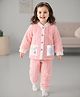 Mark & Mia Full Sleeves Winter Wear Night Suit With Text & Animal Embriodery - Pink