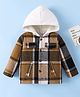 Mark & Mia Full Sleeves Hooded Winter Jacket with Checks Design - Brown