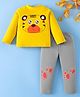 Mark & Mia Full Sleeves Winter Wear Night Suit with Tiger Print - Yellow