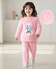 Mark & Mia Full Sleeves Winter Wear Night Suit With Bunny Applique - Pink
